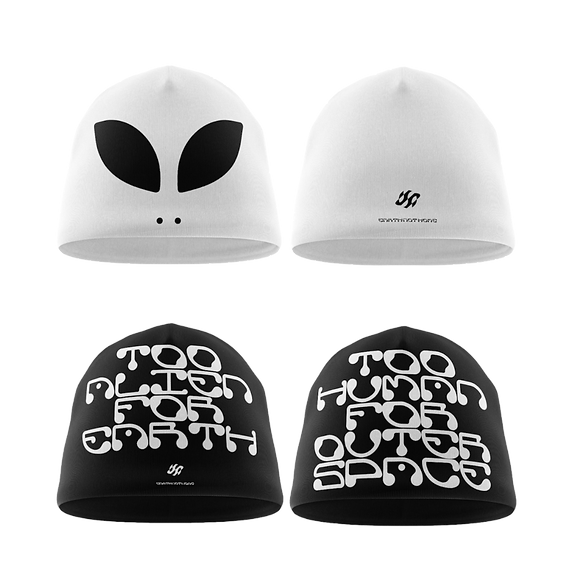 Too Alien Reversible Beanie - BLACK